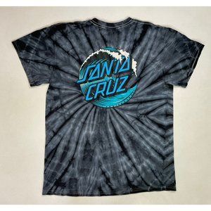 Santa Cruz Skateboards Graphic T-shirt Men Medium Black Tie Dye